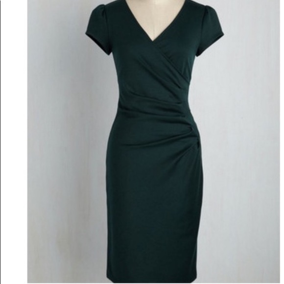 2/$20 EUC ModCloth Sheath Dress Pine - Picture 3 of 16